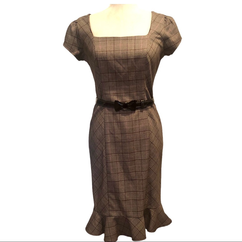Brown Plaid Dress